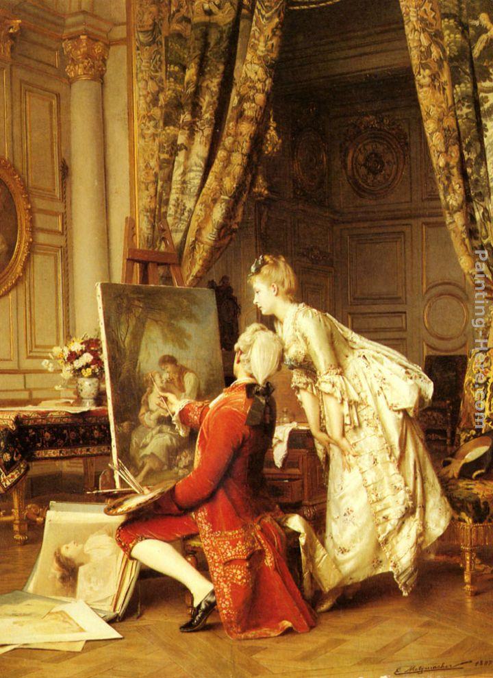 Emile Pierre Metzmacher The Artist and his Admirer